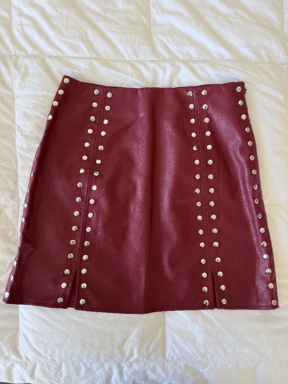 DO+BE Faux Red Leather Mini Skirt